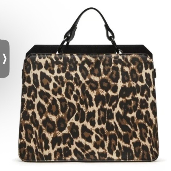 NWT STEVE MADDEN Bevelyn LEOPARD SATCHEL CROSSBODY BAG Black RHINESTONE TIKTOK‎ - Picture 7 of 10